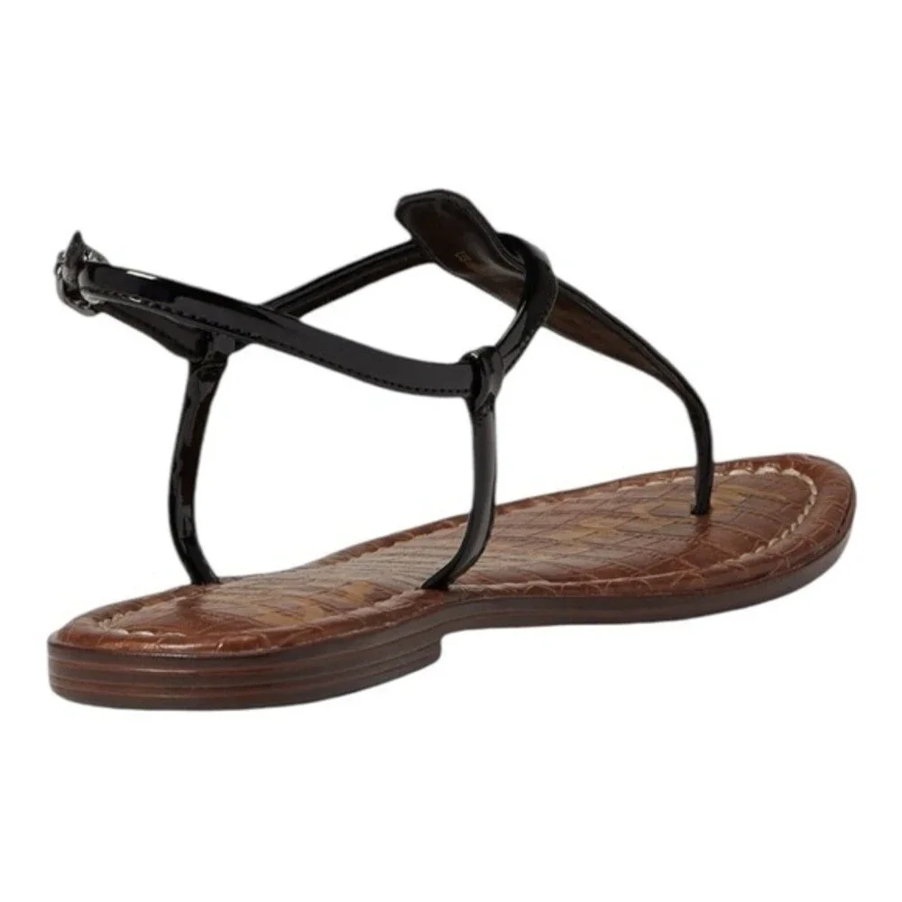 Sam Edelman Gigi Kids Black Leather T-Strap Thong Sandals Size 11 M NWB